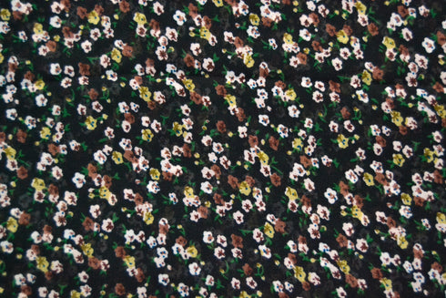Georgette Floral Print - Black